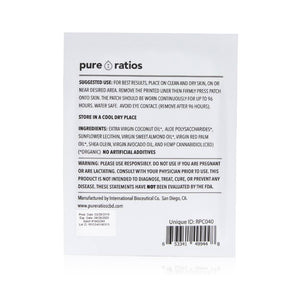 Pure Ratios – Hemp Patch (40mg CBD) Up to 96 Hour Usage